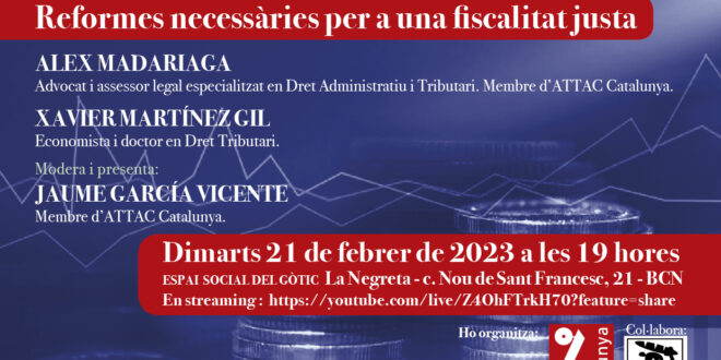 Xerrada debat: Reformes necessàries per a una fiscalitat justa